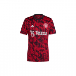 Adidas Manchester United futbolo mar&scaron;kinėliai vyri&scaron;ki raudoni juodi vidutinio dydžio tiesaus kirpimo IA7242 XS