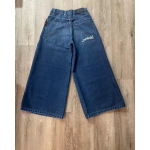 Siuvinėtos Baggy džinsinės kelnės Y2K vyrams ir moterims Harajuku hiphopo siuvinėtos vintažinės mėlynos Baggy džinsinės kelnės žemu liemeniu plačios kelnės S