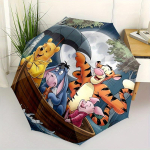 Winnie the Pooh, Tigger Automati&scaron;kai atidaromas ir uždaromas skėtis - 8 &scaron;onkaulių ne&scaron;iojamas sulankstomas skėtis su plastikine rankena, tinkamas laisvalaikiui gray