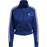Adidas Adicolor Classics Firebird &Scaron;oninė Juostelė Stovintis Apykaklė Sportinė Patogi Mink&scaron;ta Striukė Moteri&scaron;ka Striukė Tamsiai Mėlyna IY2191 S