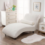 Tampri kėdės be porankių apsauginis užvalkalas Elastingas veliūrinis ilgasis gultas Sofa-lova Fotelis Neslystantys užvalkalai Namų svetainės dekoras without Round Pillow white