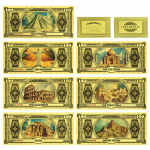 Nauji Septyni Pasaulio Stebuklai: Plastikinė moneta, Auksinė folija, Auksinė folija, Banknotas, Proginė moneta white