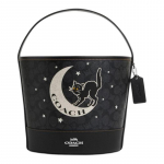 COACH Trick Or Treat 22 Spausdinimas Padengtas Drobės Rankinė Maža Unisex Poros Juoda juoda