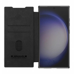 Dėklas Samsung Galaxy S24 Ultra NILLKIN Odinis Qin Atlenkiamas Odinis Dėklas Stumdomas Kameros Dangtelis Samsung S24 Plus Atlenkiamas Dangtelis For Samsung S24 Plus juoda