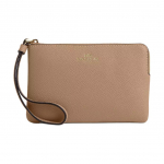 Coach Kampinis Užtraukiamas 16 Metalinis Logotipas Užtrauktuko Užsegimas Perdirbtos Odos Rie&scaron;inė Moteri&scaron;ka Delninė Ruda CV396-IMTAU Basic Set (Bag+Dust Bag)