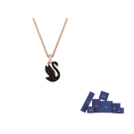Swarovski gulbės pakabukas su grandinėle F-Original brand box (color random) juoda