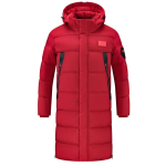 Unisex ilgas sportinis striukė studentams ir &scaron;eimoms - Žieminė medvilninė striukė iki kelių 3XL red