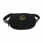 Gucci GG Marmont sendinto stiliaus Marmont auksinis logotipas dygsniuotos odos peties crossbody krep&scaron;ys krūtinės krep&scaron;ys juosmens krep&scaron;ys moteri&scaron;kas juodas juoda