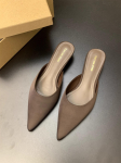 Moterų smailianosės &scaron;lepetės Eleganti&scaron;kos slingback mulės Avalynė Vasarinės Moteri&scaron;kos Basutės 2025 Žemi Kulniukai &Scaron;lepetės Mujer Sandalias 35