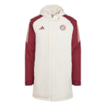 Adidas FC Bayern Tiro 24 Gerbėjų Versija Spalvų Blokų Dryžuota Užtrauktuku Užsegama Su Gobtuvu Ilgomis Rankovėmis Parka Unisex Vir&scaron;utinis Drabužis IS9970 XL white