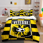 Vitesse Soccer patalynės komplektas Patalynės antklodės užvalkalo komplektas Antklodės užvalkalas Pagalvių užvalkalai   (1 * Antklodės užvalkalas, 2 * Pagalvių užvalkalai, be antklodės įdaro) 135x200cm yellow