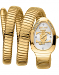Just Cavalli Glam Evo 5 Sidabrinis ciferblatas Auksinis plieninis dirželis Laikrodis moterims JC1L228M0035 sidabras