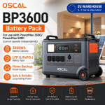 OSCAL PowerMax6000 Ne&scaron;iojama elektrinė 6000W 3600Wh LiFePO4 Saulės generatorius 57600Wh I&scaron;plečiamas 120V/240V UPS Greitas įkrovimas PROGRAMĖLĖ namams, kemperiui, nepriklausomam nuo tinklo BP3600(battery pack)-YY