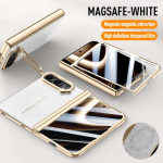 iPhone Duo dėklas Galvanizuotas Matinis Oda Sulankstomas Vyris Su Grūdintu Stiklu Objektyvo Laikiklis Atsparus Smūgiams Galinis Dėklas Priedai For iPhone Duo balta