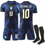 Paaugliams Vaikams Suaugusiems Individualus Pavadinimas Futbolo Apranga 2026 FIFA Pasaulio Taurė Brazilija I&scaron;vykos #10 NEYMAR JR Sportinio Treniruočių Džersio Rinkinys su Kojinėmis 24