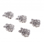 5 Pakuotės rožių gėlių magnetiniai užsegimai &bdquo;pasidaryk pats&ldquo; apyrankės, kabliukai, galinės sagties papuo&scaron;alai 2x1.3cm sidabras
