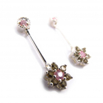 Les Tr&eacute;sors De Lily [D9576] - BO Argent 'Flora' Rose Marron ry&scaron;kiai rožinė