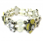Les Tr&eacute;sors De Lily [E3179] - Bracelet 'Sissi' Blanc Argent&eacute; balta