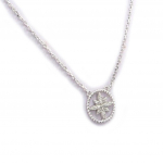 Les Tr&eacute;sors De Lily [K1860] - Collier Argent 'D&eacute;esse' blanc argent&eacute; (rhodi&eacute;) - 12 mm