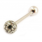 Les Tr&eacute;sors De Lily [L4510] - Barbell acier 'Cristal' gris pilka