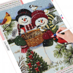 Pilnas kvadratas Deimantinis paveikslas Sniego senelis Rankdarbiai Naujas atvykimas Deimantinis siuvinėjimas Animacinis Kalnų kri&scaron;tolas paveikslas Žiemos sienų menas Full Round (20X30CM)