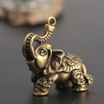 Retro žalvarinis Auspicious Elephant Ornaments Keychain Metal Animal Keychain