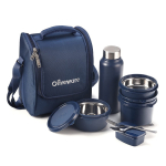 OLIVEWARE legiruotojo plieno Teso Pro prie&scaron;piečių dėžutė su buteliu, 3 nerūdijančio plieno indai, plastikinė marinavimo dėžutė