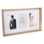 Les Tr&eacute;sors De Lily [A2923] - Cadre photo p&ecirc;le-m&ecirc;le bois 'Mr & Mrs' dor&eacute; - 3 photos 10x15 cm