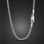 100% 925 Sterling Silver Necklace Women Fashion 2.3MM 18 to 28 inches Bead Chain For Men / Boys Gift  Fine Jewelry