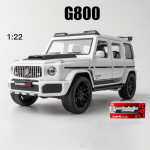 1:22 mastelio Benz G800 lydinio liejimo modelio automobilis, patraukiama žaislinė transporto priemonė su &scaron;viesa ir garsu berniukams, suaugusiems 1/22-21.5x9.3x9.3cm balta