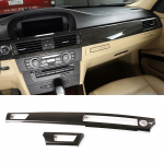 Kairės pusės vairas BMW 3 serijos E90 2005 - 2012 m. ABS anglies pluo&scaron;to tekstūros interjero centrinės konsolės prietaisų skydelio panelės apdailos dangtelis A