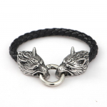 Sprogiosios nerūdijančio plieno &Scaron;iaurės vikingo Odin Wolf galvos apyrankės vyri&scaron;ki papuo&scaron;alai 23cm