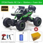 Nauja 1:12/1:16 4WD RC automobilių LED žibintai Monster Truck 2.4G radijo nuotolinio valdymo automobiliai Buggy visureigių valdymo sunkvežimiai berniukų žaislai vaikams 37cm žalia