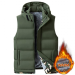 Vyri&scaron;ka liemenė striukė su gobtuvu Vyri&scaron;ka žieminė &scaron;ilta striukė be rankovių Vyri&scaron;ka laisvalaikio liemenė Tvirta liemenė storinanti Veste Homme 6XL 8XL 10XL 9XL