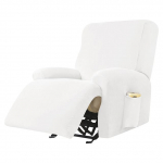 Velvet Fabric Recliner kėdės užvalkalas Lazy Boy Relax Atlo&scaron;iamas sofos užvalkalas Elastinis fotelio užvalkalas, skirtas svetainei namuose 4 Seater balta