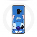 Coque pour Samsung Galaxy S9 plus Stitch mignon fond bleu