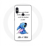Coque pour Xiaomi Redmi Note 5 AI Dual Camera Lilo et Stitch Ohana Citation Blanc