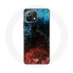 Coque pour Xiaomi Mi 11 Lite fond de texture abstraite rouge noir bleu