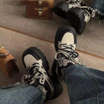 Moteri&scaron;ki amerikieti&scaron;ko stiliaus sportiniai batai su platforminiais bateliais Retro keksas, padidintas prabangiais laisvalaikio tėčio batais 34 chaki