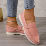 Loafer Batai Moteri&scaron;ki 2025 m. Nauji laisvalaikio batai plok&scaron;čiu dugnu Retro briti&scaron;ki batai moteri&scaron;ki 36 rožinė