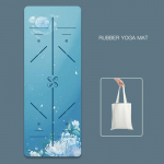 Natūralios gumos ra&scaron;tais margintas jogos kilimėlis su aksominiu pavir&scaron;iumi, plonas neslystantis ne&scaron;iojamas prakaitą sugeriantis sulankstomas grindų rank&scaron;luostis fitneso pratimams, plaunamas grindų kilimėlis 183cmX68cmX1.5mm