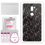 apgo Protective Skin Sticker for the back compatible with Xiaomi Mi 5s, Wrap Film, Foil, Vinyl - Pattern Carbon Black Pixel