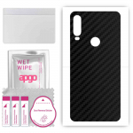 apgo Protective Skin Sticker for the back compatible with Alcatel 1S (2020), Wrap Film, Foil, Vinyl - Pattern Carbon Black