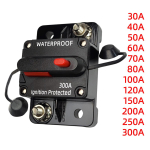 Maitinimo apsaugos saugiklio grandinės pertraukiklio velkamas su rankiniu atstatymu saugiklio keitikliu 30A&ndash;300A 12V&ndash;48V DC vandeniui atsparaus automobilio valties vadovas, skirtas automobilio garso sistemai