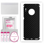 apgo Protective Skin Sticker for the back+sides compatible with Huawei Mate 30 Pro, Full Wrap Film, Foil, Vinyl - Pattern Carbon Black