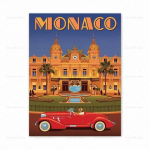 Vintažinis Majamio Kalifornijos drobės tapyba Retro kelionių plakatas turistinis peizažas Sienų menas, skirtas gyvenamojo kambario dekoravimui Namų dekoras 21x30cm No Framed