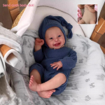 20 colių 50 cm mink&scaron;to audinio korpusas, pilnas silikoninis korpusas Reborn Dolls Harper Cute Happy Smile Naujagimio lėlės berniukams ir mergaitėms Vaiko namas Žaidimo žaislas lydi dovana cloth body