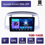 Automobilinis radijas, skirtas Hyundai Accent 2006-2011 2 Din 9 colių Android automobilinis multimedijos grotuvas GPS navigacijos sistemos galvos blokas stereofoninis 1+16 GB