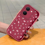 Mink&scaron;tas silikoninis kvadratinių kopėčių spausdinimo ra&scaron;tų telefono korpusas, pilnas dangtis, fotoaparatas, atsparus smūgiams, guminis dėklas, skirtas Vivo Vivo V15 balta