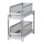 Stumdomas po kriaukle esantis laikymo stovas Dviejų sluoksnių dizainas, didelės talpos, tvirtas apkrovą lengvas surinkimas S pilka